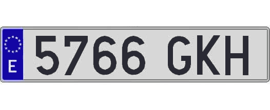 5766GKH matricula larga