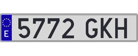 5772GKH matricula larga