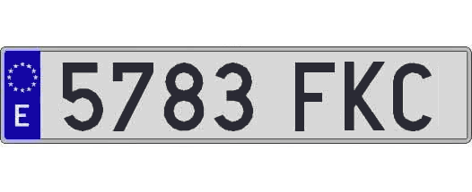 5783FKC matricula larga