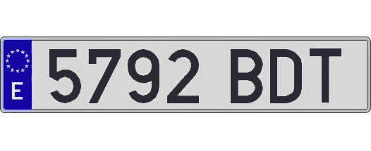 5792BDT matricula larga