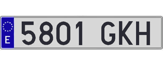 5801GKH matricula larga