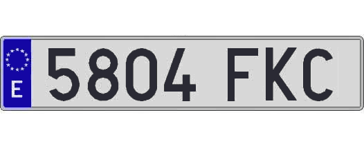 5804FKC matricula larga