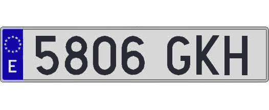5806GKH matricula larga