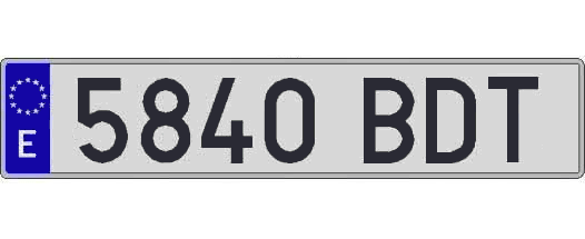 5840BDT matricula larga