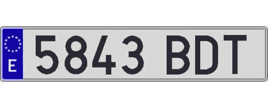 5843BDT matricula larga