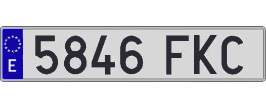 5846FKC matricula larga
