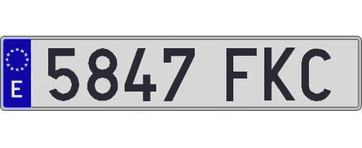5847FKC matricula larga