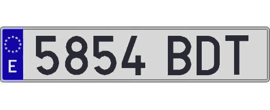 5854BDT matricula larga