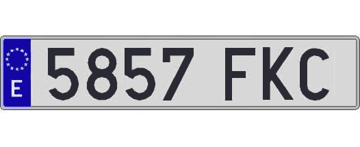 5857FKC matricula larga