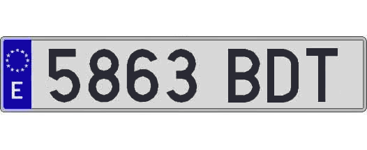 5863BDT matricula larga