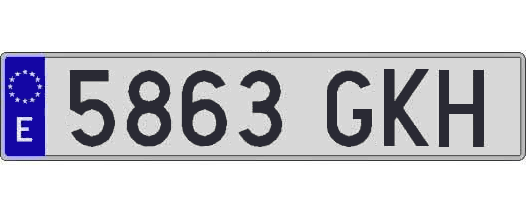 5863GKH matricula larga