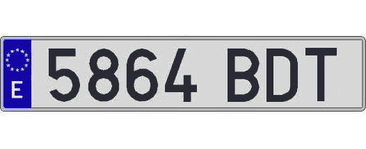 5864BDT matricula larga