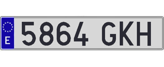 5864GKH matricula larga