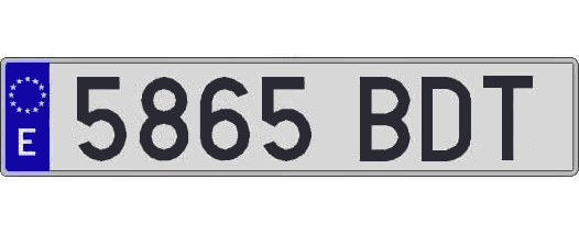 5865BDT matricula larga
