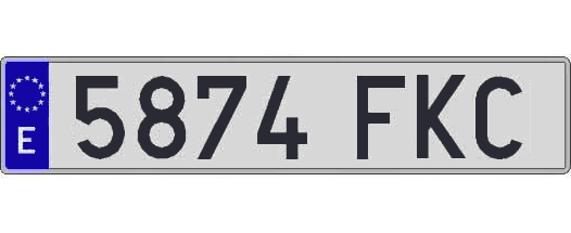 5874FKC matricula larga