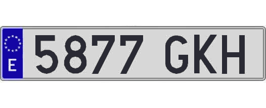 5877GKH matricula larga