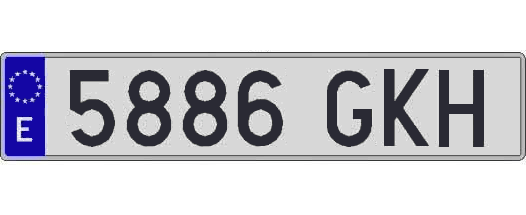5886GKH matricula larga