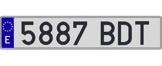 5887BDT matricula larga