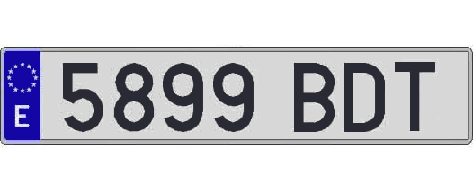 5899BDT matricula larga