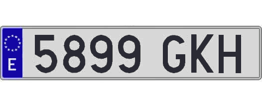 5899GKH matricula larga
