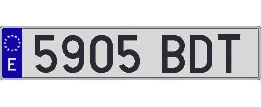 5905BDT matricula larga