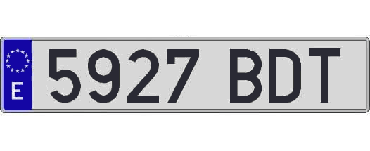 5927BDT matricula larga