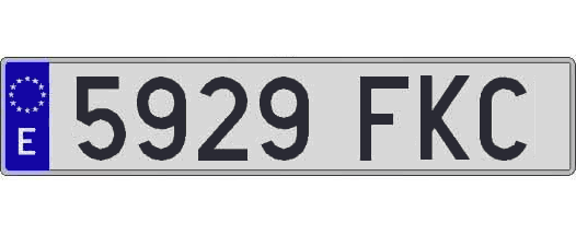 5929FKC matricula larga