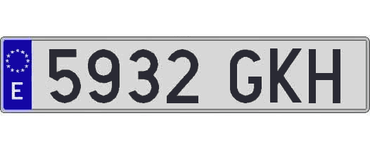 5932GKH matricula larga