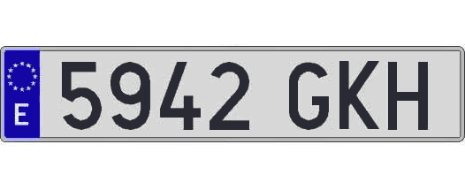 5942GKH matricula larga