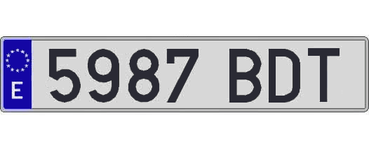 5987BDT matricula larga