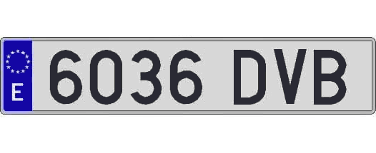 6036DVB matricula larga