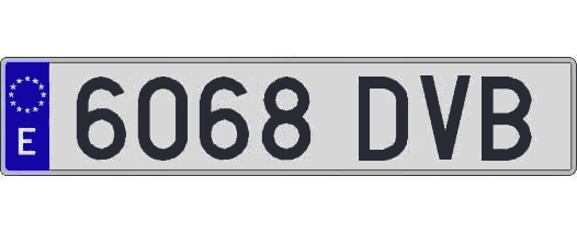 6068DVB matricula larga