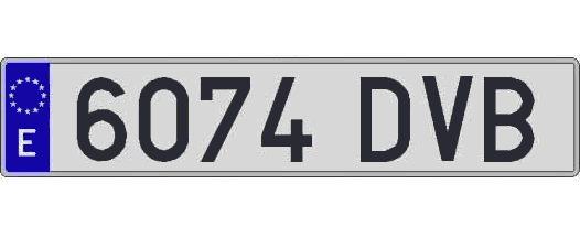 6074DVB matricula larga