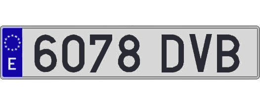 6078DVB matricula larga