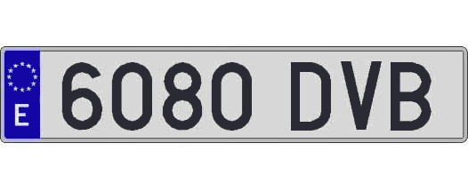 6080DVB matricula larga