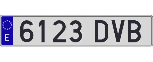 6123DVB matricula larga
