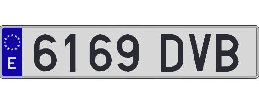 6169DVB matricula larga