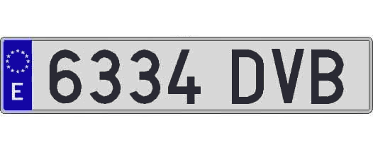 6334DVB matricula larga