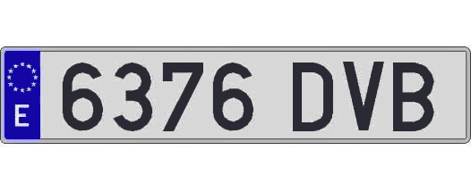 6376DVB matricula larga