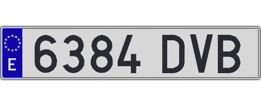 6384DVB matricula larga