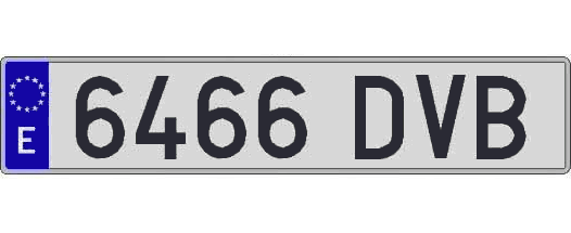 6466DVB matricula larga