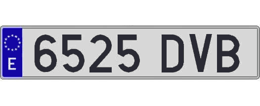 6525DVB matricula larga