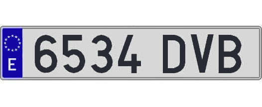 6534DVB matricula larga