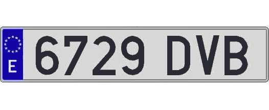 6729DVB matricula larga