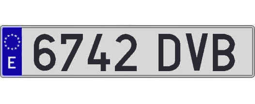 6742DVB matricula larga