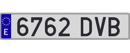 6762DVB matricula larga