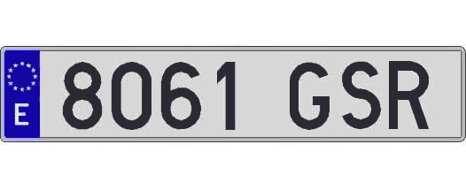 8061GSR matricula larga