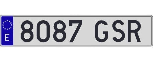 8087GSR matricula larga