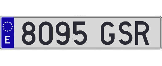 8095GSR matricula larga