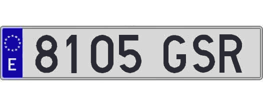 8105GSR matricula larga